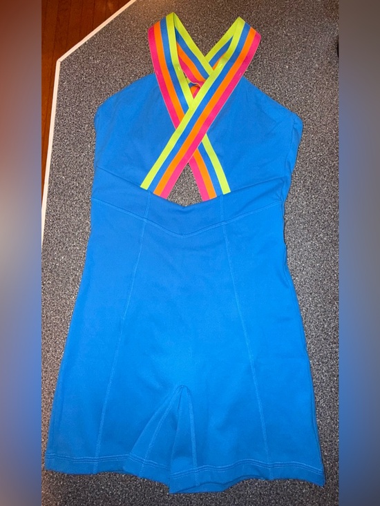 Jo & Jax Other - Jo & Jax NWT!! Blue Girls' Dance Biketard with Rainbow Straps Size Adult Small